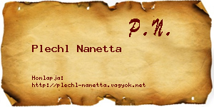 Plechl Nanetta névjegykártya